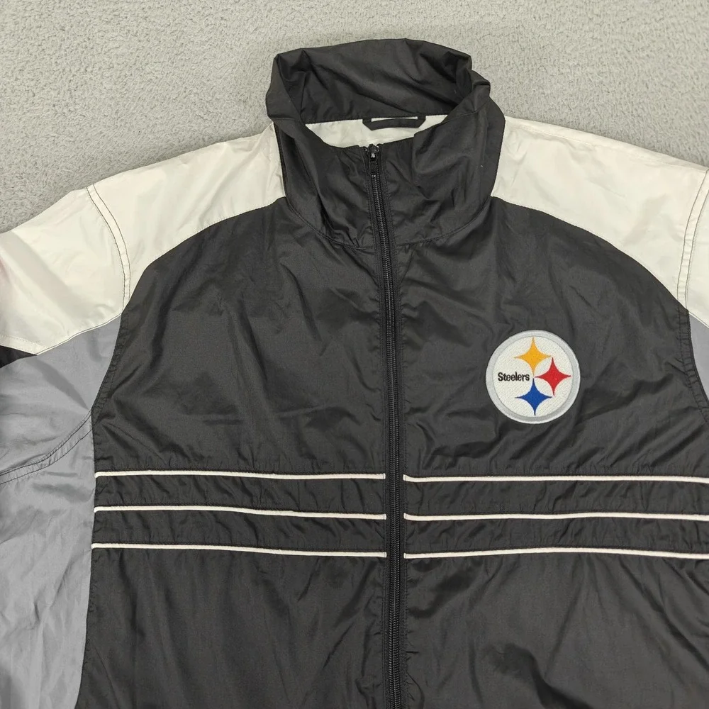 Pittsburgh Steelers Jacket Mens Large Windbreaker NFL Football G-III 90s Vintage